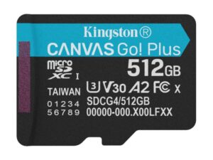 KINGSTON Memorijska kartica U3 V30 microSDXC 512GB Canvas Go Plus 200MB/s A2 SDCG4/512GBSP