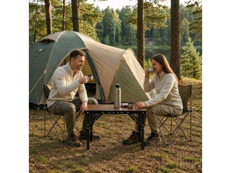 Bolzz Kamperski sklopivi stočić 60 × 40 cm – Wooden MultiGarden