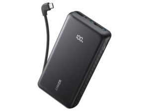 ANKER Zolo 10000mAh, 22.5W, sa ugrađenim USB-C kablom, Power Bank crni