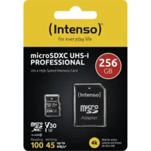 Micro SDXC Intenso 256GB UHS-I Professional 3433492 + adapter Micro SDXC Intenso 256GB UHS-I Professional 3433492 + adapter