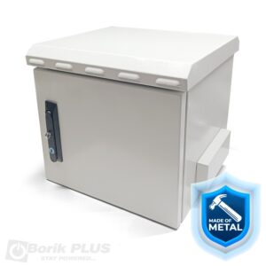 Metalni rek 5U 10″ IP 66 za montažu na stub BELI