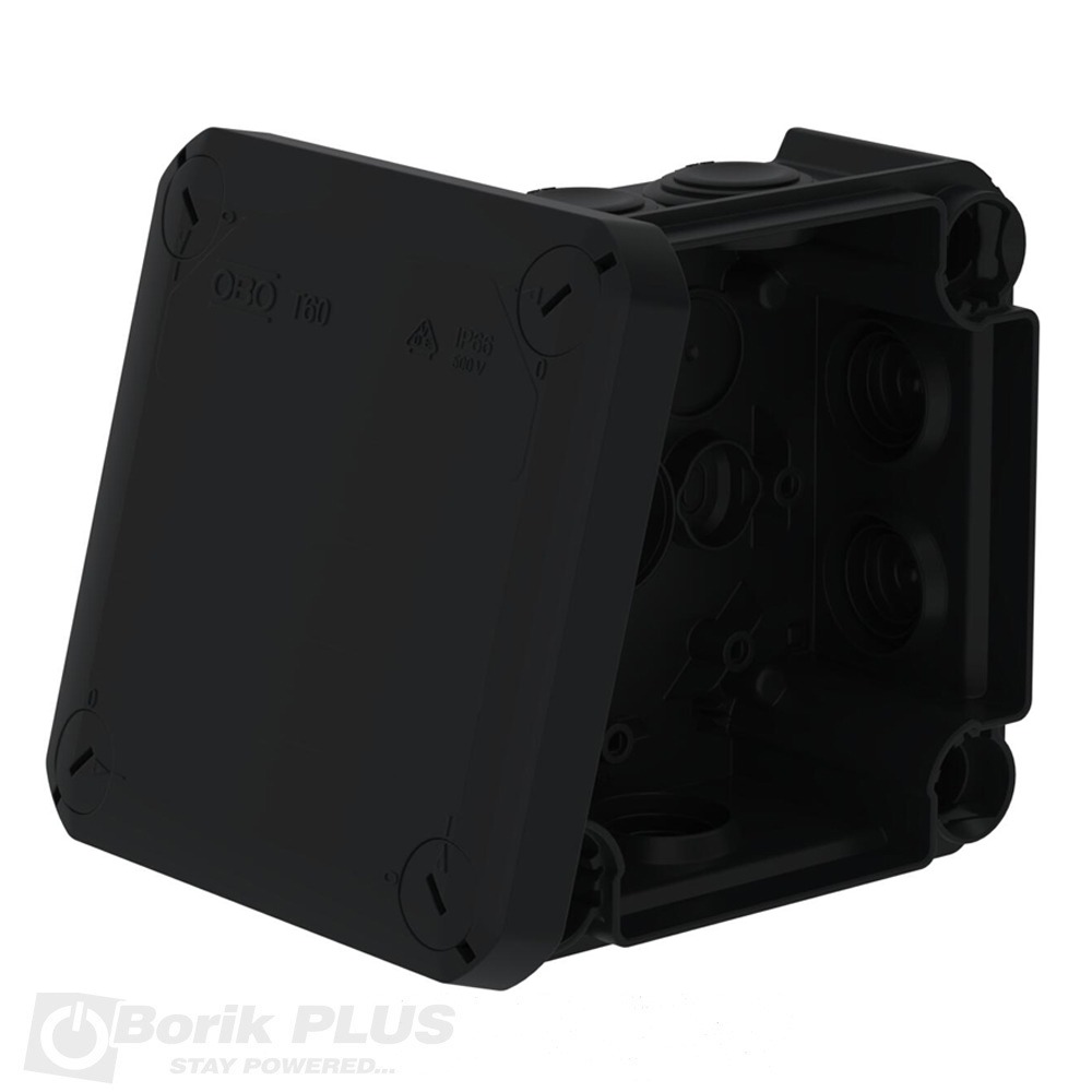 Plastična OBO kutija 114×114 mm IP 66 Crna
