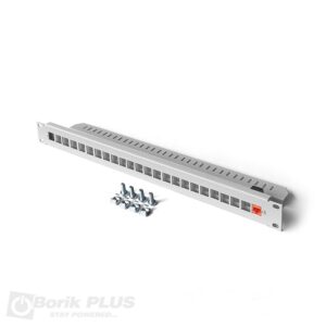 Patch panel za 24 modula RJ45 za rek 19' BELI