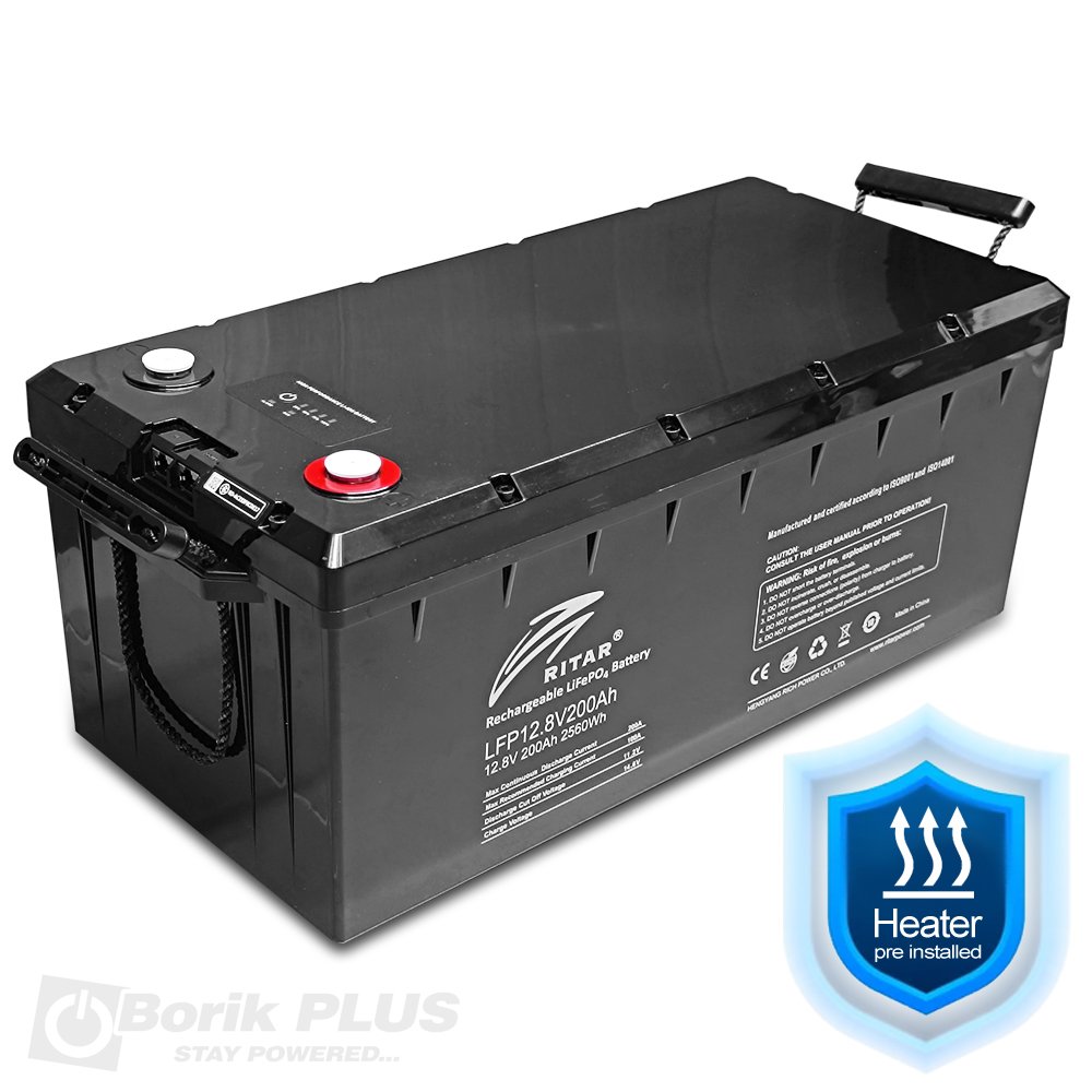 LFP 12V 200Ah Litijumska baterija sa grejačem 12.8V 200Ah
