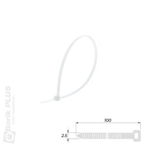 Vezice za kablove 100 kom, 100×2,5 mm BELA