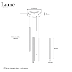 ARIA 65 VISILICA LED 20W 3000K CRNA
