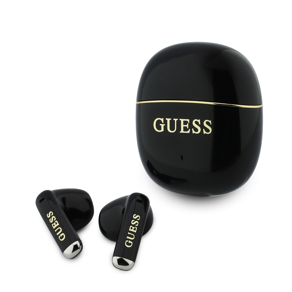 Bluetooth slusalice Guess TWS Glossy Gold Line Classic crne (GUTWSG3HGECK)