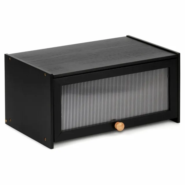 Vilde 229319 – Crna kutija za hleb od bambusa , 45x25x20cm