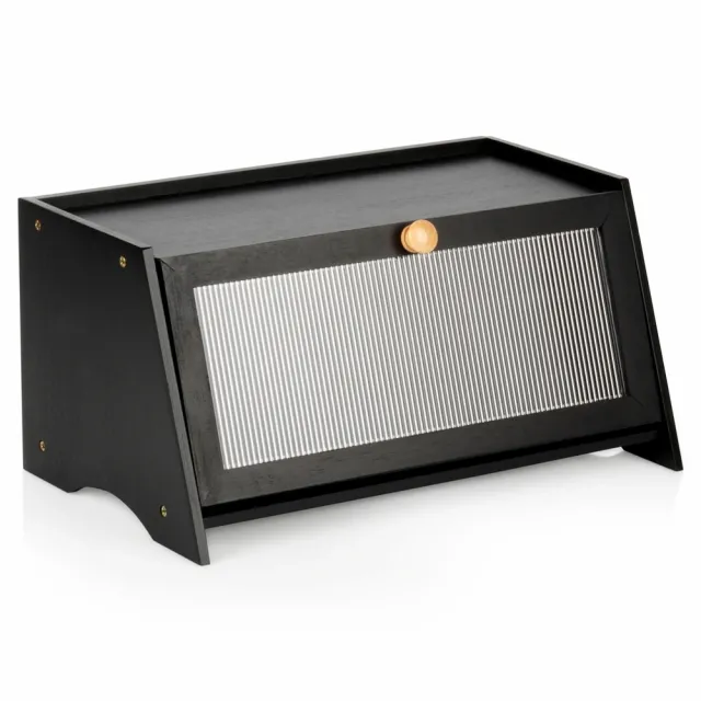 Vilde 229318 – Crna kutija za hleb – bambus 40x25x20cm