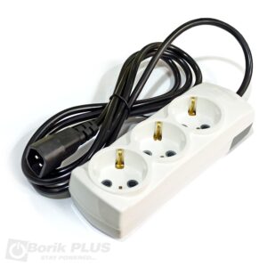 Produžni kabl 1.8m IEC na 3×šuko BELI