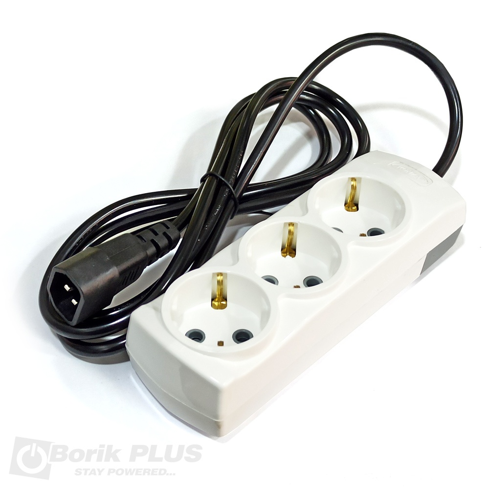 Produžni kabl 1.8m IEC na 3×šuko BELI