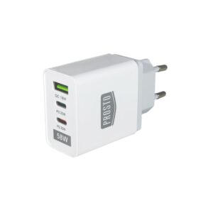 Univerzalni USB brzi punjač 58W 2xUSB-C PD + USB-A QC 3.0