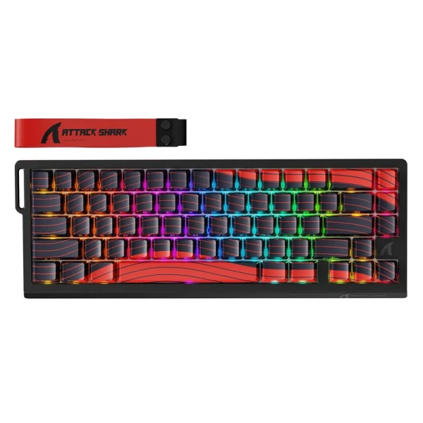 Bežična gaming tastatura Attack Shark  X68Pro HE Magnetic Swith/8KHz/TriMode/RT/SnapTap/Black red