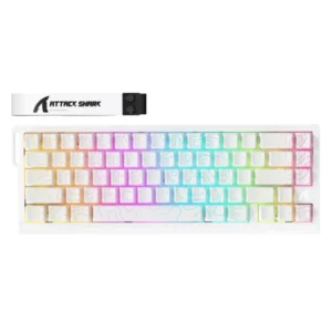 Bežična gaming tastatura Attack Shark  X68Pro HE Magnetic Swith/8KHz/TriMode/RT/SnapTap/White cont