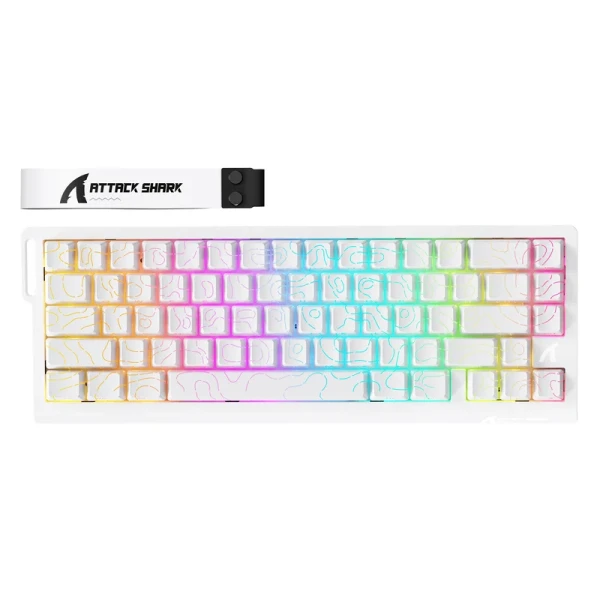 Bežična gaming tastatura Attack Shark  X68Pro HE Magnetic Swith/8KHz/TriMode/RT/SnapTap/White cont
