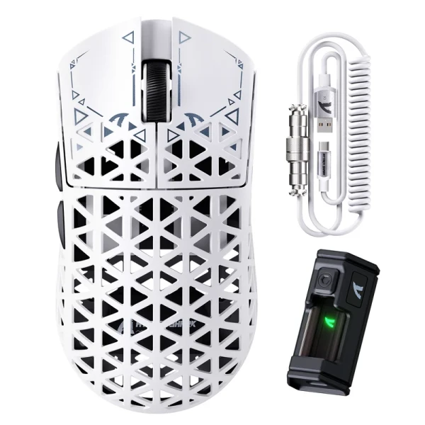 Bežični gaming miš Attack Shark R5Ultra PAW3950MAX/Carbon Fiber/Superlight/8KHz/Omron Switches/White