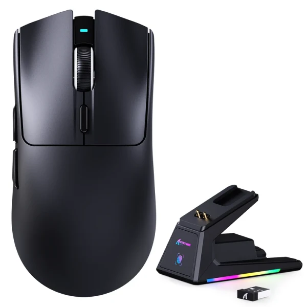 Bežični gaming miš Attack Shark X1 PAW3395PRO/40000 DPI/Omron Switches/TriMode/Black + Charging Dock
