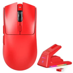 Bežični gaming miš Attack Shark X1 PAW3395PRO/40000 DPI/Omron Switches/TriMode/Red + Charging Dock
