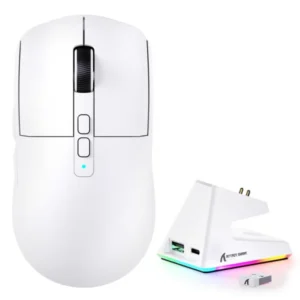 Bežični gaming miš Attack Shark X6 PAW3395/26000 DPI/Superlight/TriMode/White + Charging Dock