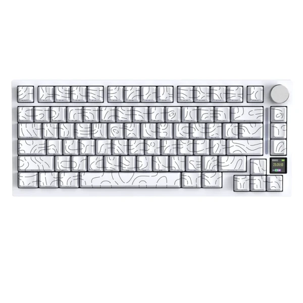 Bežična gaming tastatur Attack Shark X820Ultra Mehanička/TriMode/TFT Screen/Gasket/White Countur
