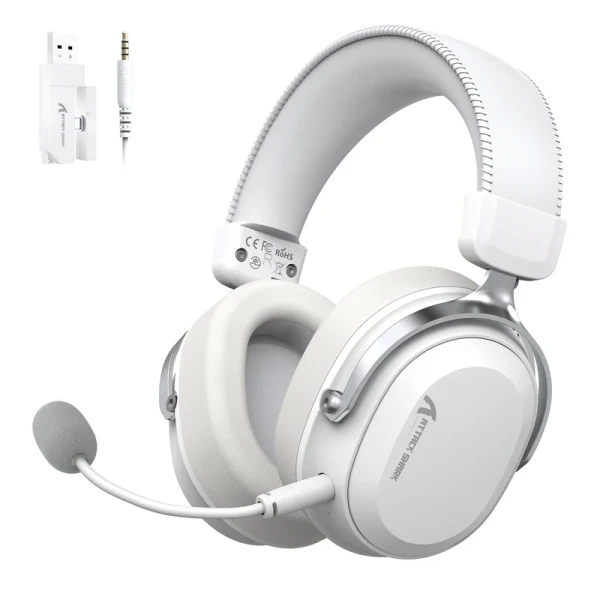 Bežične gaming slušalice Attack Shark L30PRO 50mm/7.1 Surround/TriMode/Aluminium/1100mAh/White
