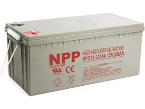 NPP NPG12V-200Ah, GEL BATTERY, C20=200AH, T16, 522x238x218x222, 52,8KG, Light grey