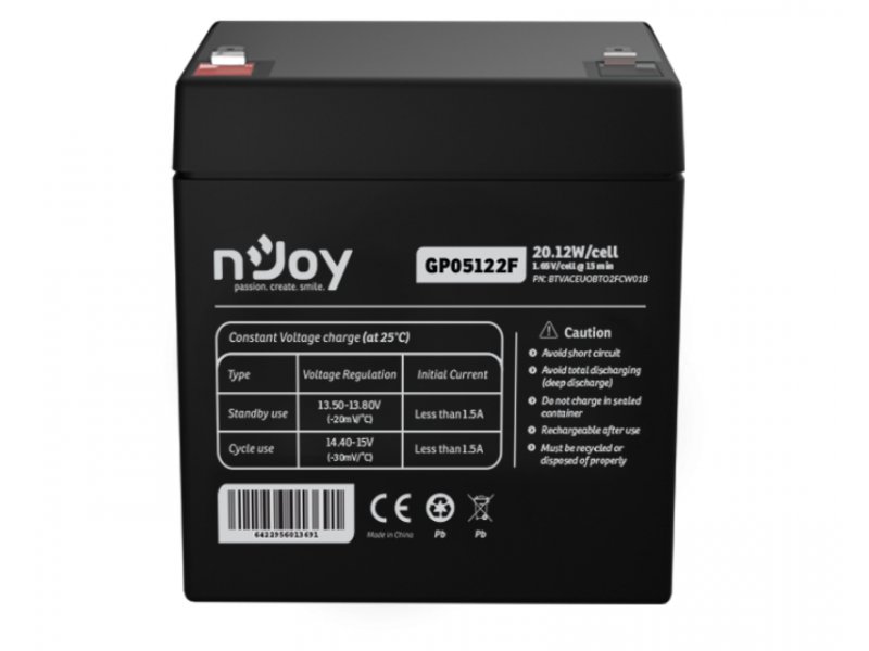 NJOY GP05122F baterija za UPS 12V 5Ah (BTVACEUOBTO2FCW01B)