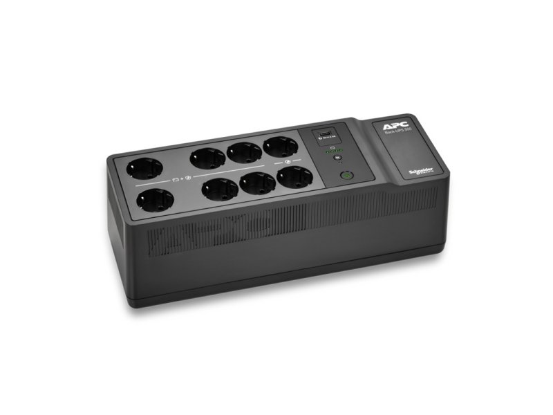 APC Back-UPS 500VA/300W 230V, 8xŠuko, 1xUSB A, podno/zidni
