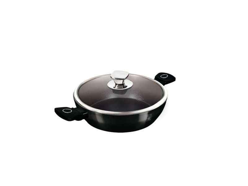 KAUFMAX ŠERPA PLITKA SA POKLOPCEM 28CM Black Vantage Collection KM-0162