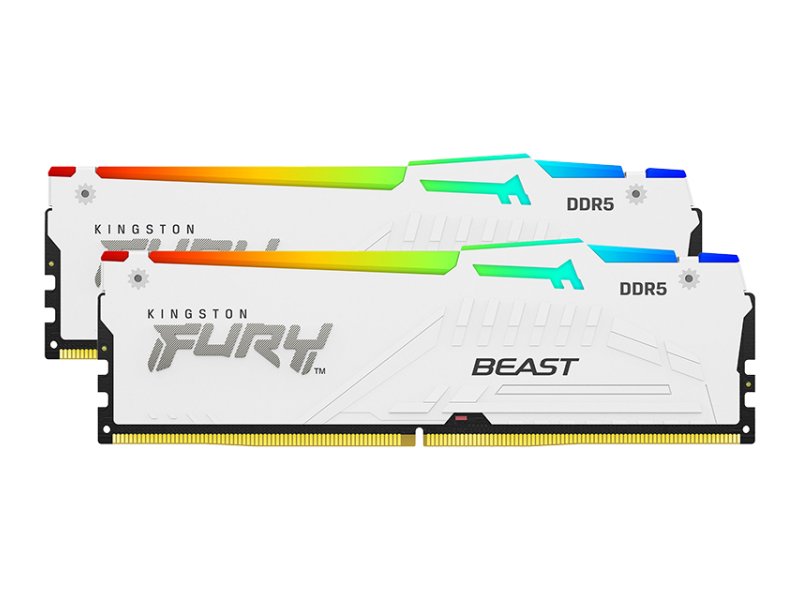 KINGSTON DIMM DDR5 32GB 2x16GB kit 6400MT/s KF564C32BWEAK2-32 FURY Beast White RGB EXPO