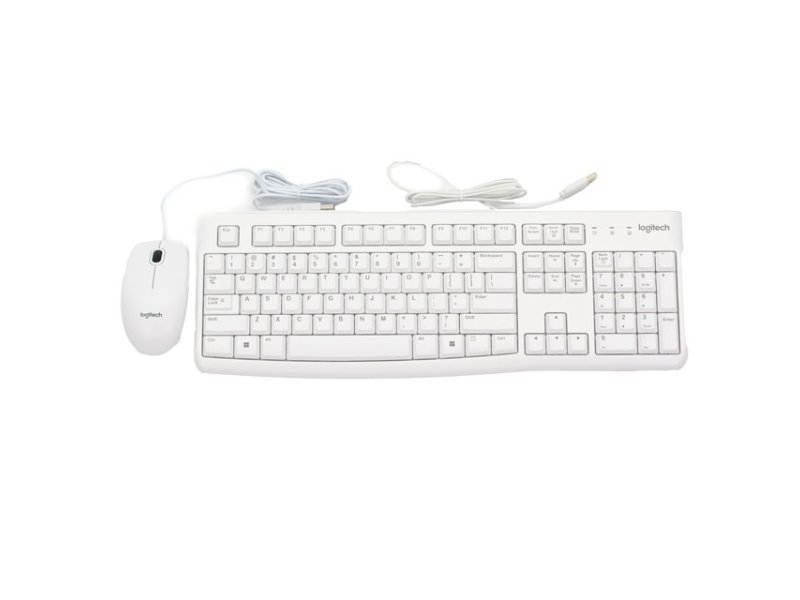 LOGITECH MK120 Desktop USB US tastatura + USB miš, Bela boja