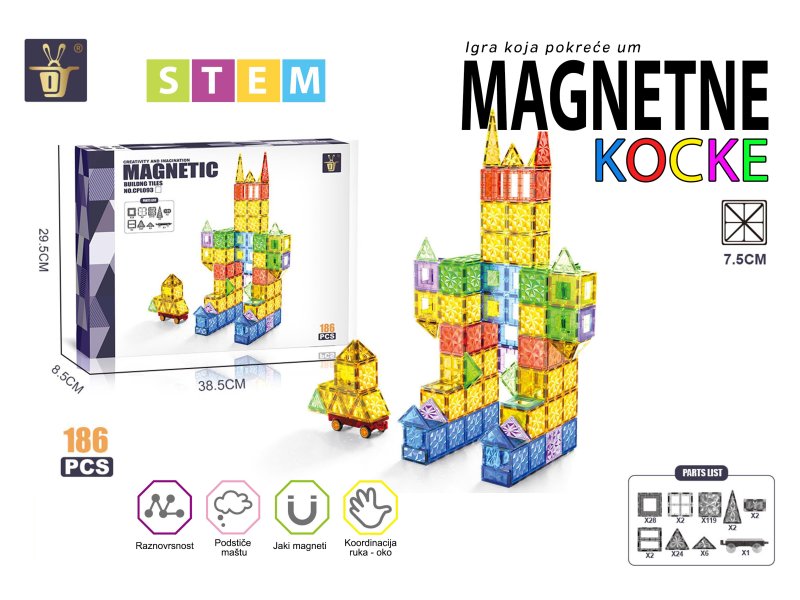 CLASSIC WORLD Magnetni konstruktor Robot 186 delova ST0734771B Magnetne kocke