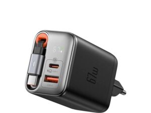 MCDODO CH-4100 ZIDNI PUNJAČ 67W 1C+1A GaN SA UGRAĐENIM KABLOM USB-C NA Izvlačenje 65cm