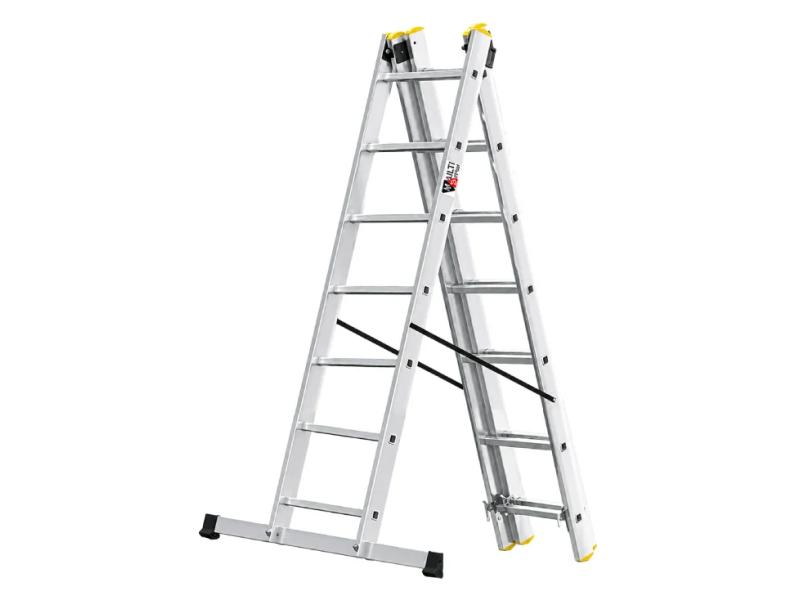 CRAFTER Aluminijumske trodelne merdevine 3×7 gazišta 150 kg