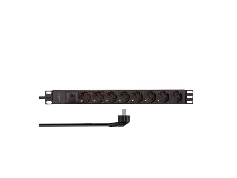LOGILINK PDU 8 x šuko CEE 7/3, zaštita od preopterećenja, 1.8m