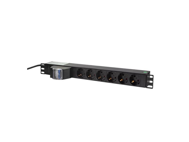 LOGILINK PDU 6 x šuko CEE 7/3, 2.0m, sa duplim osiguračem