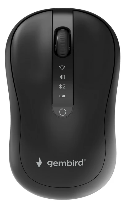 MUSW2-4B-01 Gembird Bežièni miš sa 4 tastera, Dual Mode, crni,800-1600 DPI,1.0 m