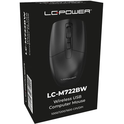 Mouse USB Wireless LC Power LC-M722BW Optical compact 2.4GHz Wireless 1600dp iBlack